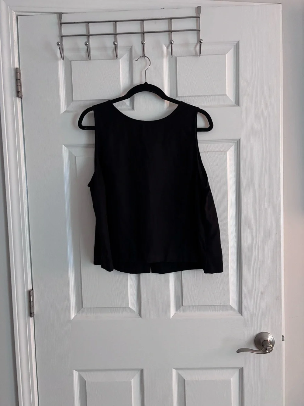 J. Crew Black Sleeveless Crewneck Linen Tank